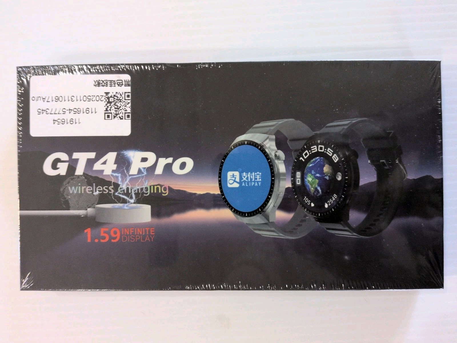 New! GT4 PRO Smartwatch- 1.59″ Display-Android OS- Black Face with Black Band