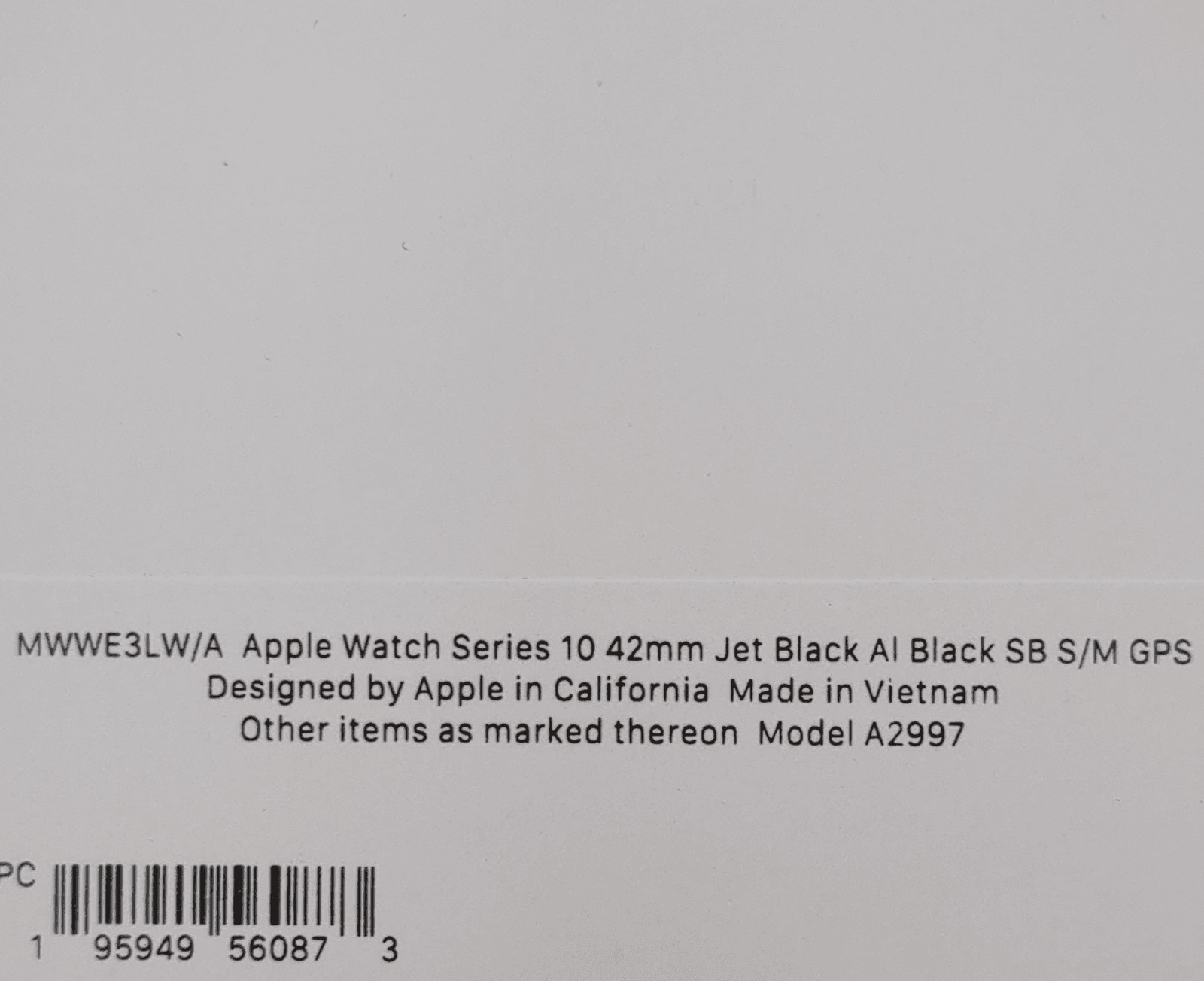 Apple Watch Series 10 42mm A2997 | Jet Black Aluminum w/ Sport Band | GPS ONLY
