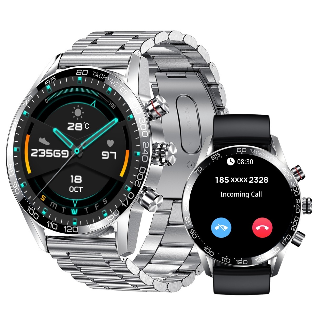 🔥Military Smart Watch for Men(Call Receive/Dial)Rugged Fitness Health Tracker