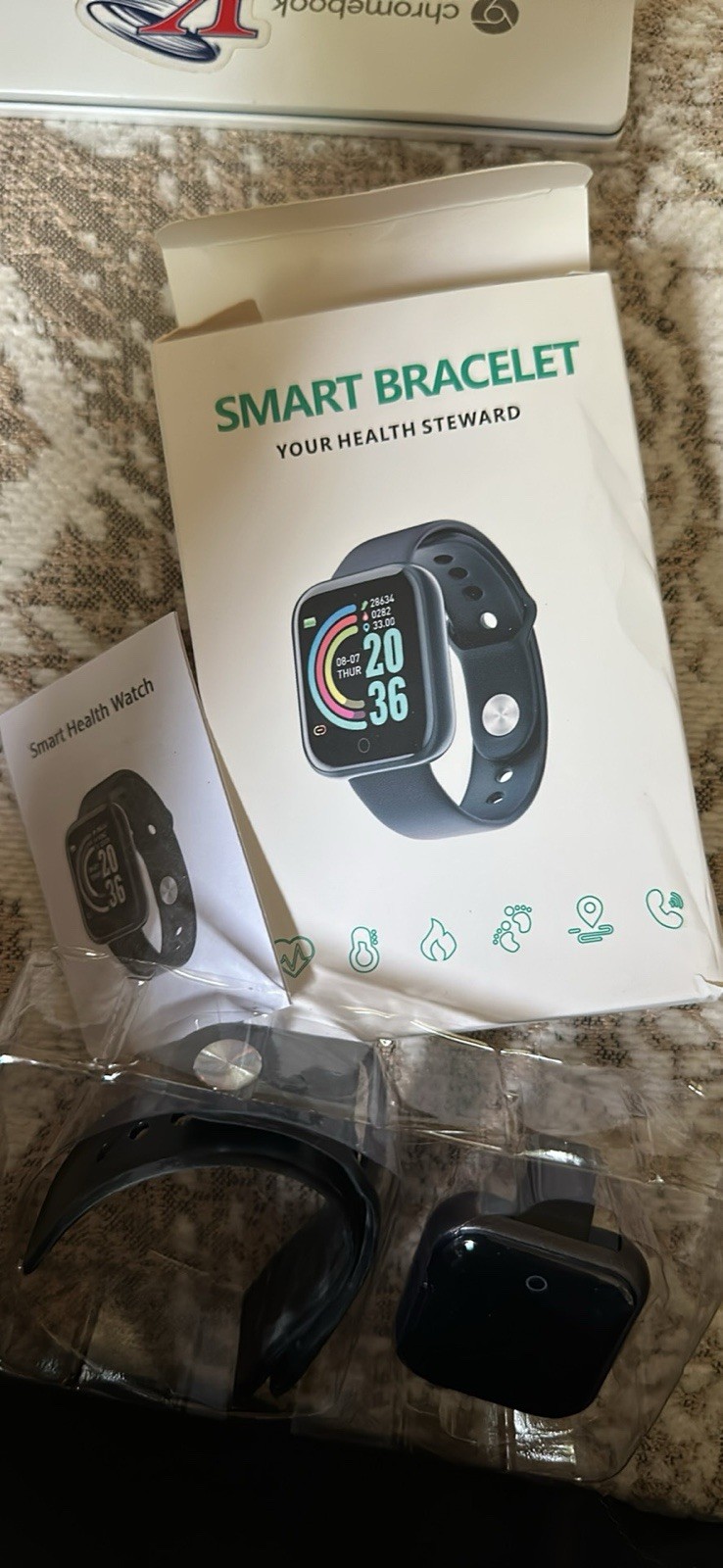 Smart Bracelet “Your Health Steward” Fitness Tracker Black New Open Box