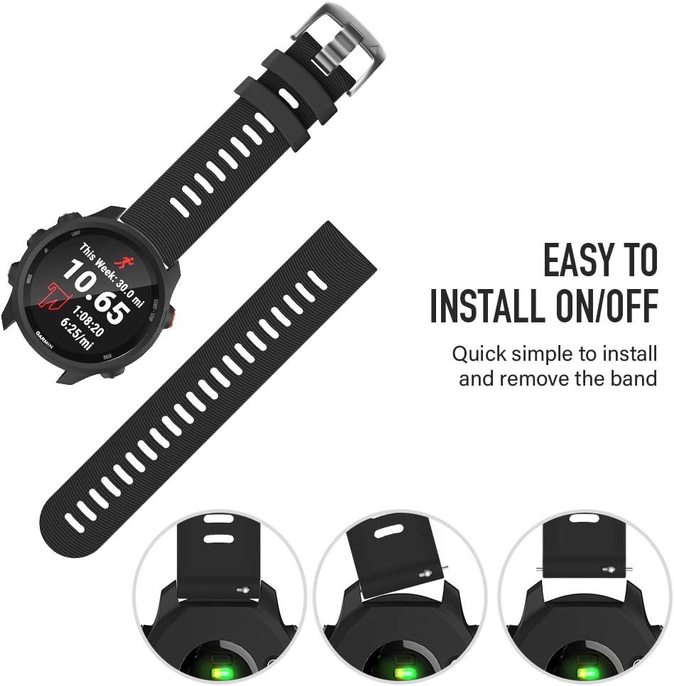 Case For Garmin Forerunner 645, 245, Vivoactive 3 Music, Vívomove HR 20mm Silico