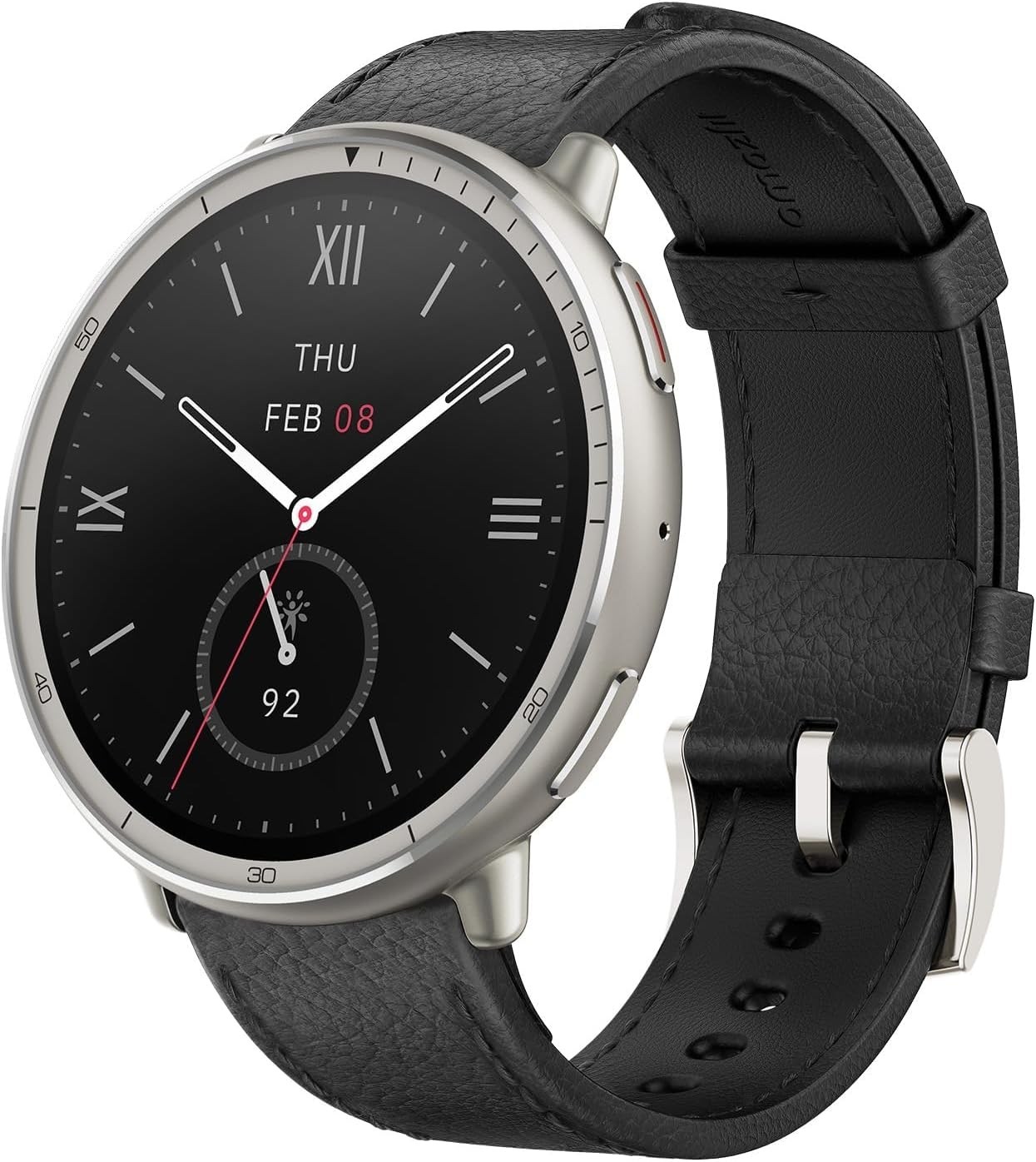 Amazfit Active 2 Premium Smart Watch Fitness Tracker Black Leather –