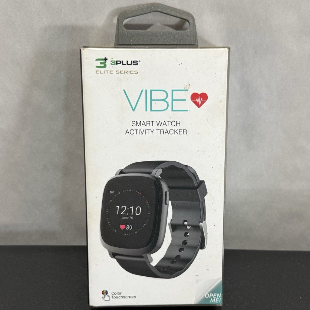 3Plus Vibe Elite Series Smartwatch Black, Heart Rate, Sleep, Touchscreen