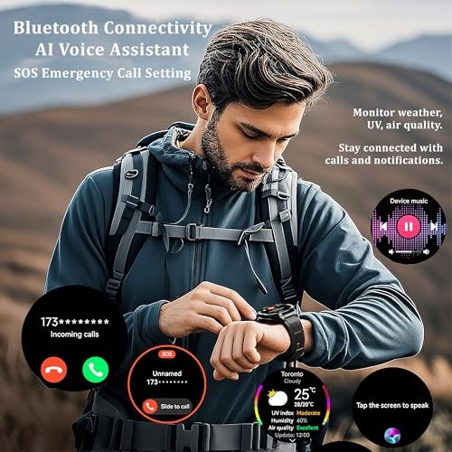 Military GPS Smart Watch: 1.43” AMOLED Always On Display, Built-In GPS,