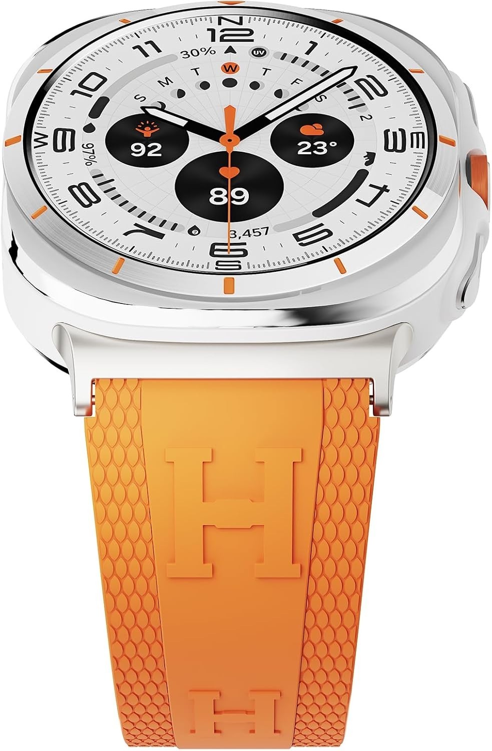 Soft Silicone Strap Compatible with Samsung Galaxy Watch Ultra 47mm Band Orange
