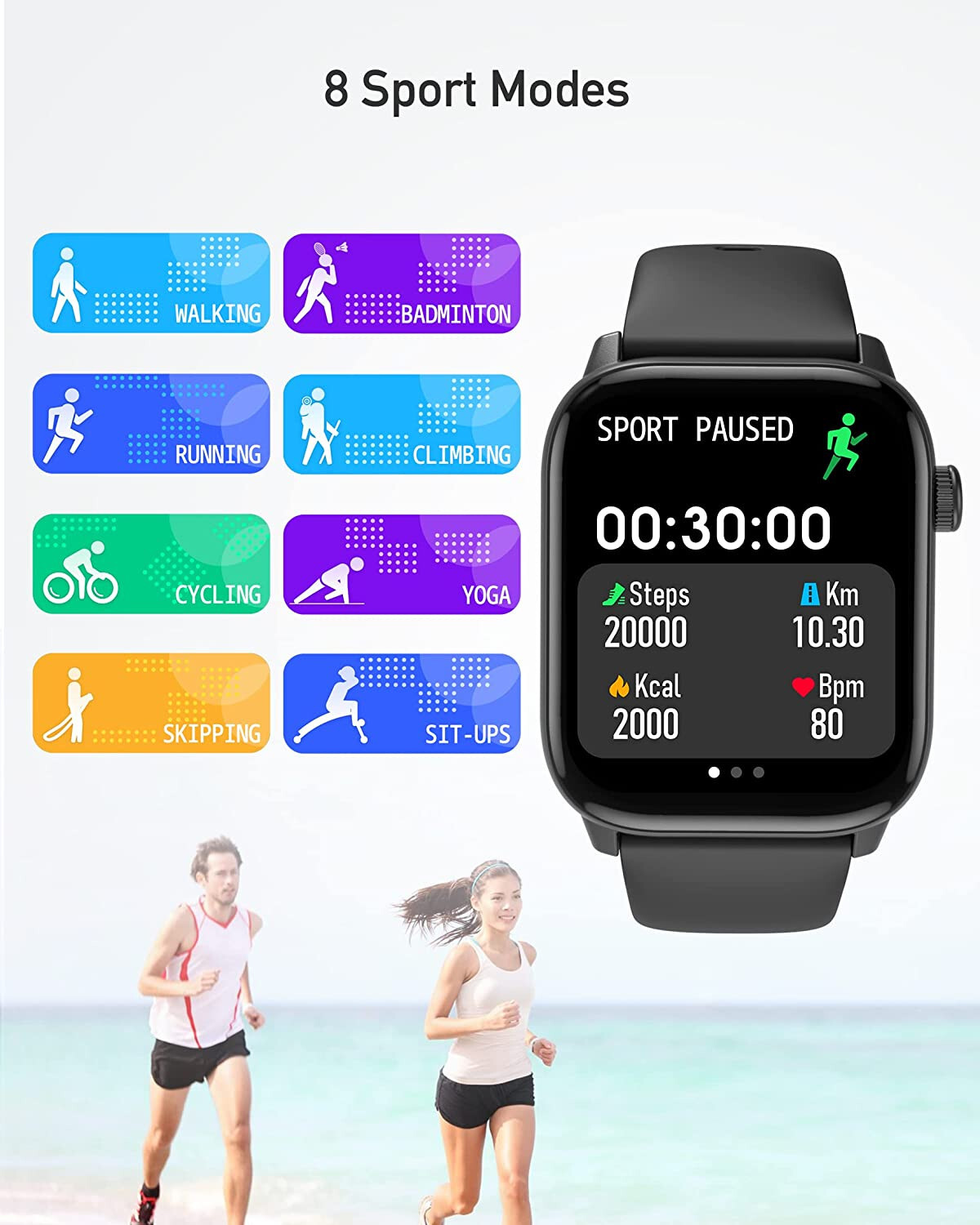 Smart Watches Fit Watch for Man Women Android iOS Reloj para Mujer Black