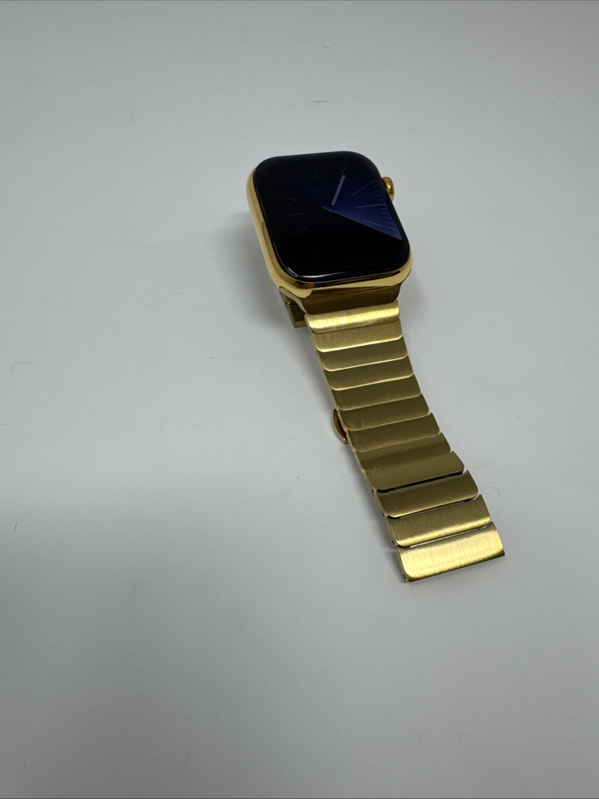 24K Gold Plated 45MM Apple Watch SERIES 7 Stainless Steel Link GPS LTE O2 CUSTOM