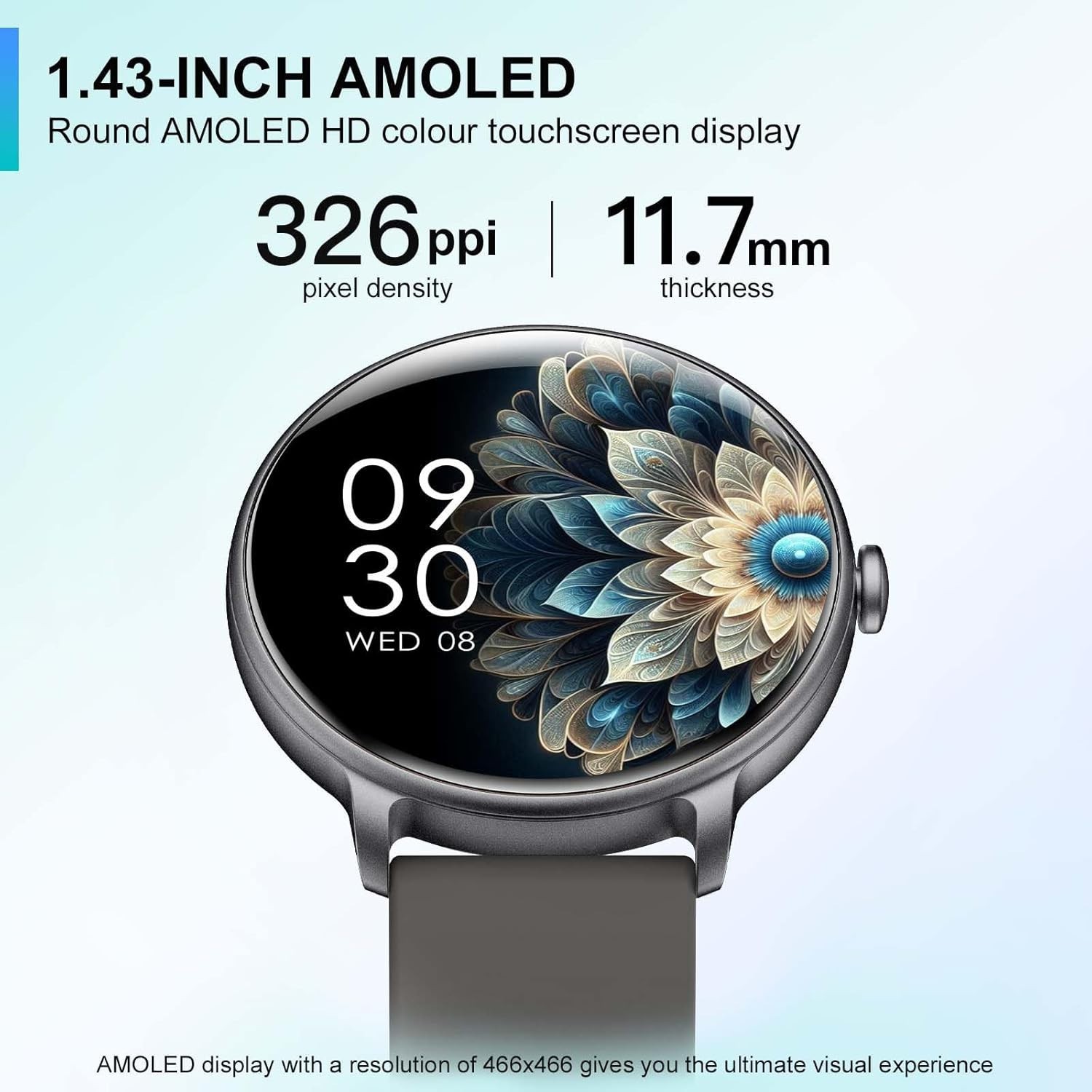 Smart Watch 1.43″ AMOLED Bluetooth Call Fitness Tracker IP68 Android iOS