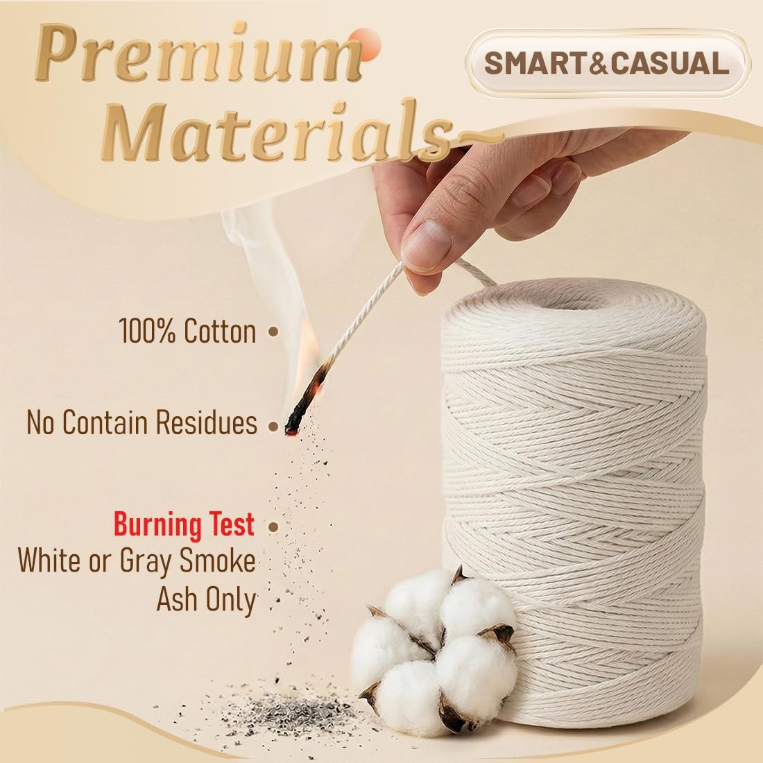700 Feet 100% Cotton Butcher Twine String 2Mm Food-Grade Cooking Twine for Kitch