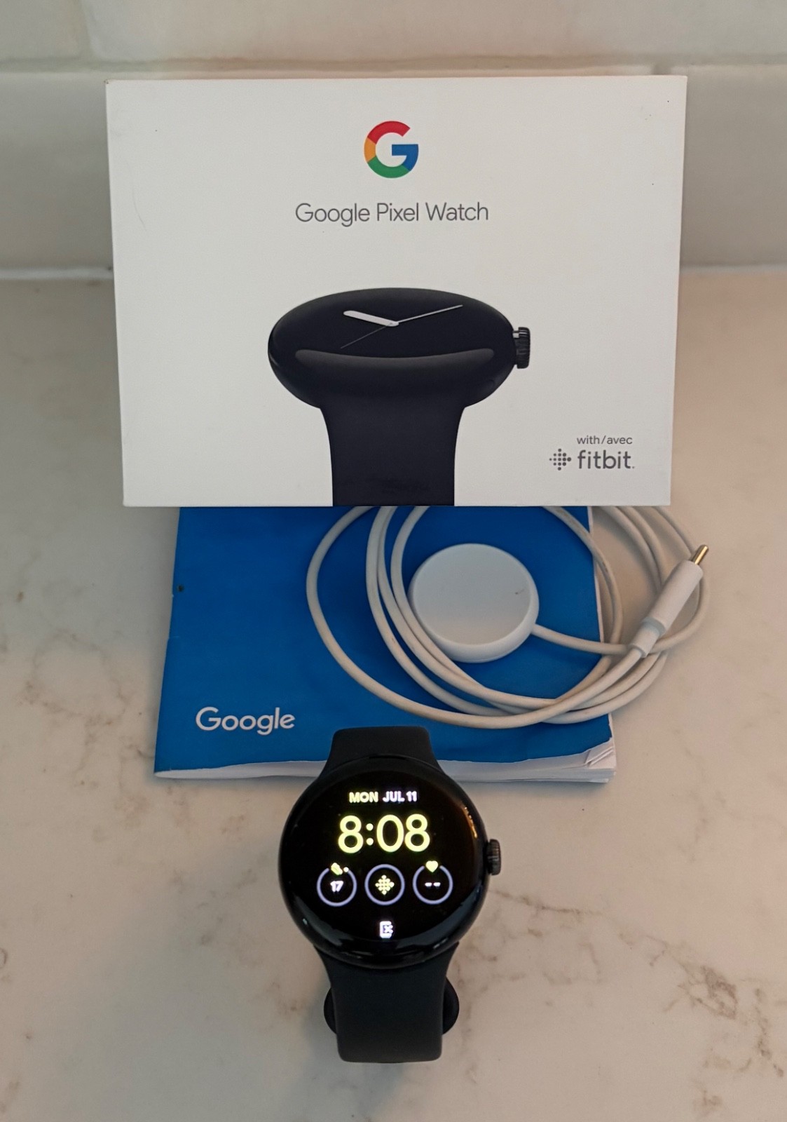 NEW-Google Pixel Watch 1st Generation Model G943M – Matte Black- NEVER USED!
