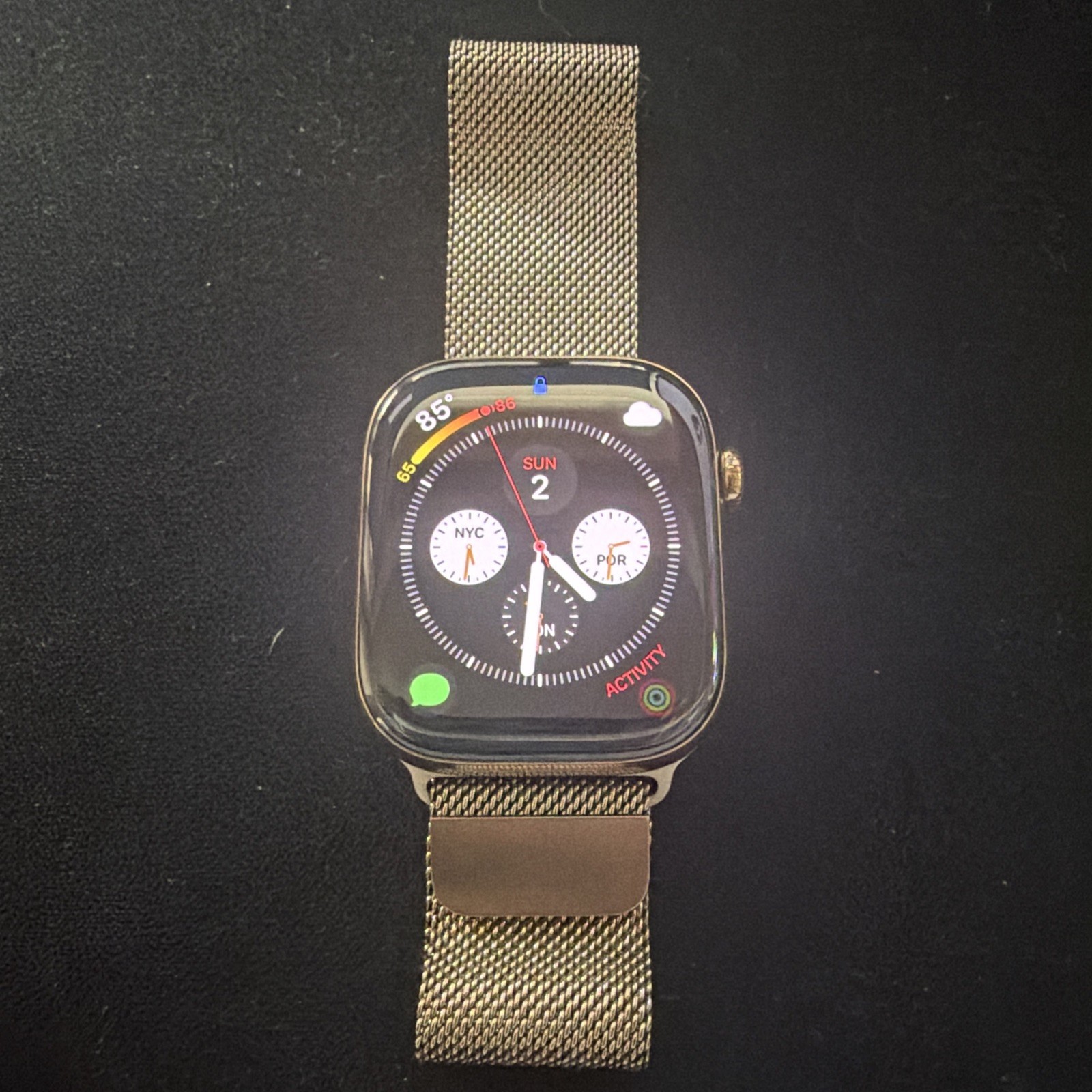 Apple Watch Series 11 46mm Titanium Gold with Milanese Loop [GPS+Cellular]