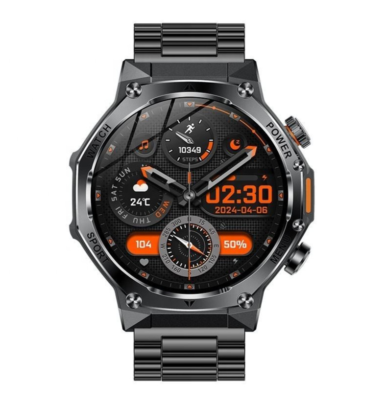 Smart Watch Heavy Duty Black Stainless Steel 1.8″ Flashlight Compass 3+ Bat time