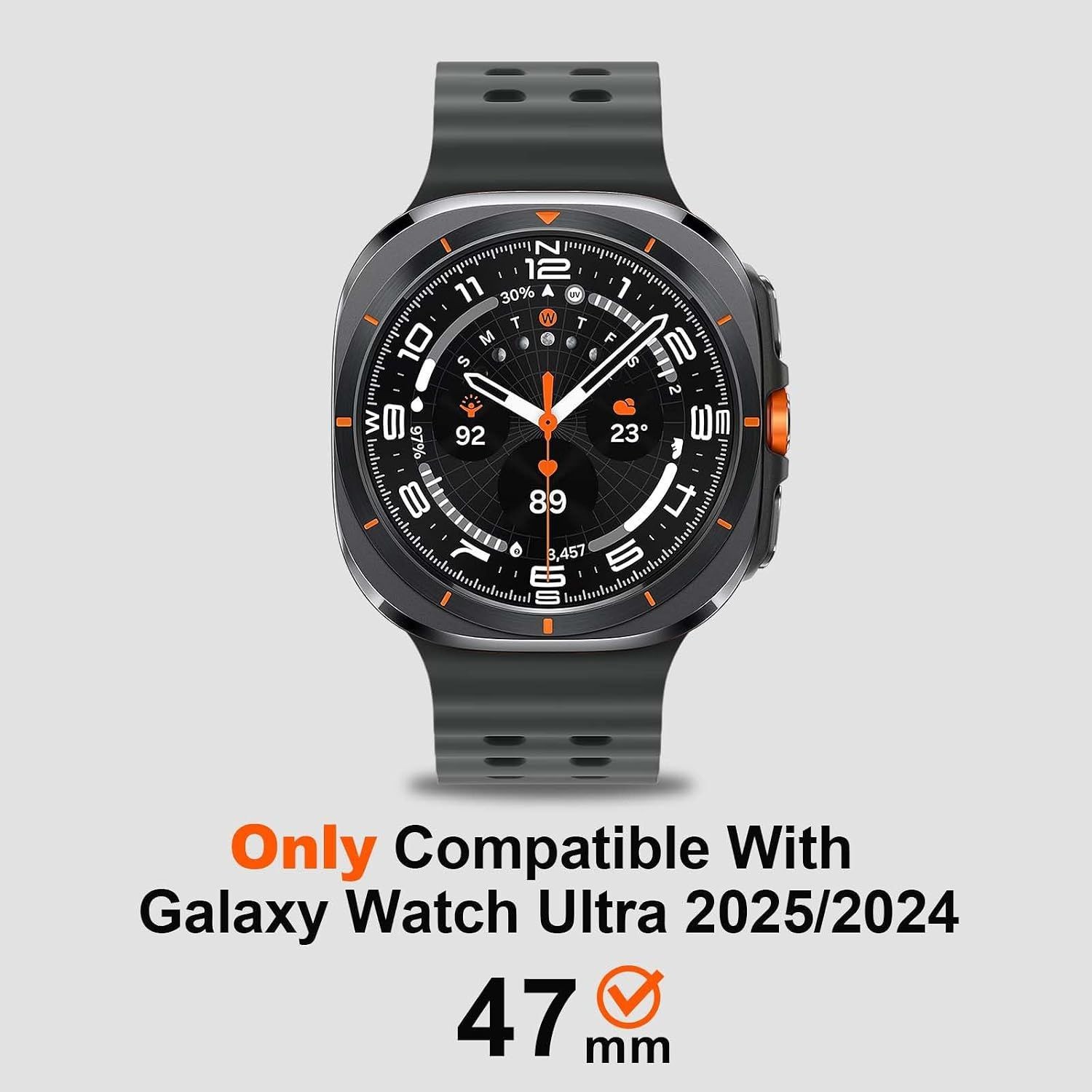 2 in 1 Metal Cover for Samsung Galaxy Watch Ultra 47mm Rugged Bumper Case