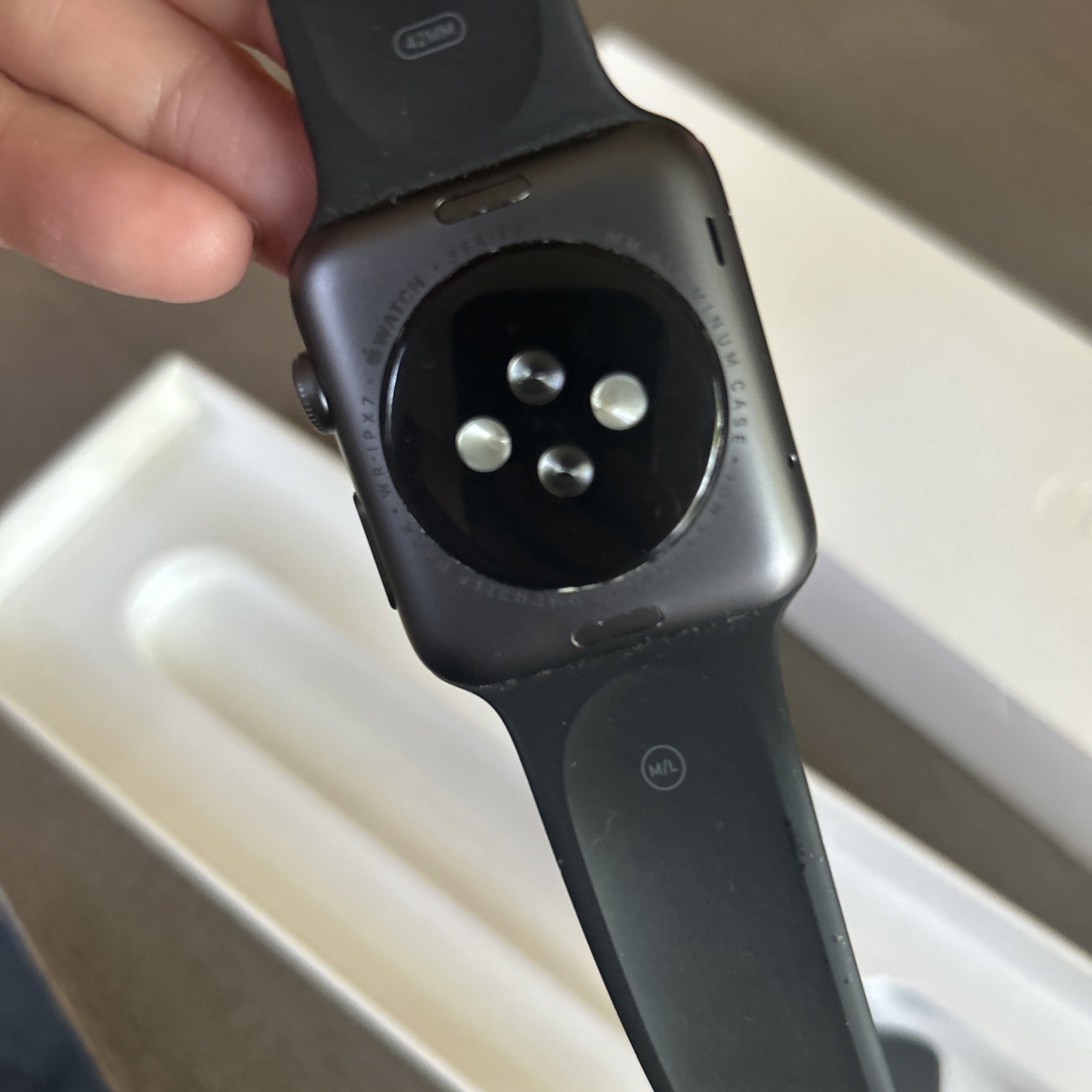Apple Watch Series 1 A1803 Smartwatch Black Strap 42mm Untested- For Parts