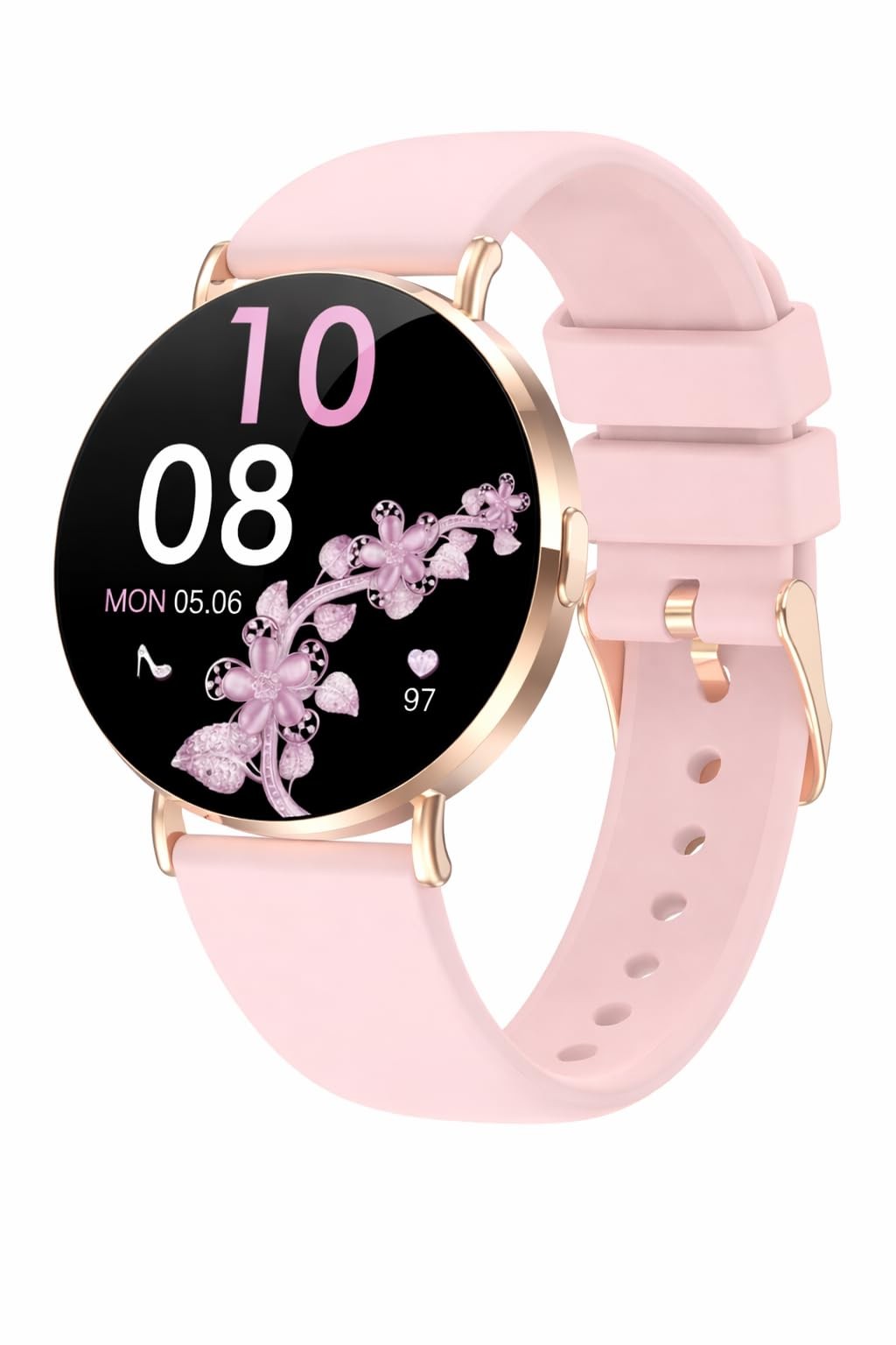 Watches for Small Wrists, Pink Silicone Band 41mm with Bluetooth , AMOLED Dis…