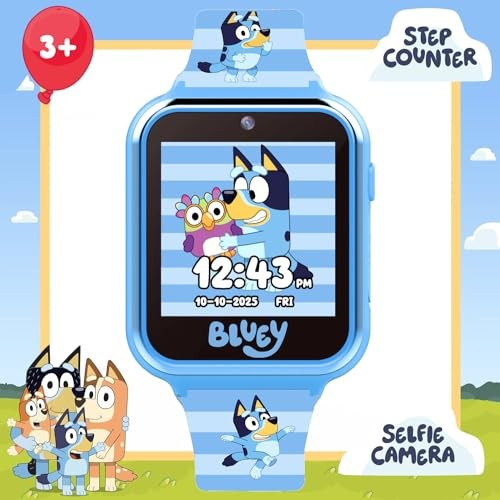 Bluey Kids Smartwatch with Camera, Games, Pedometer 40mm, Smart Watch