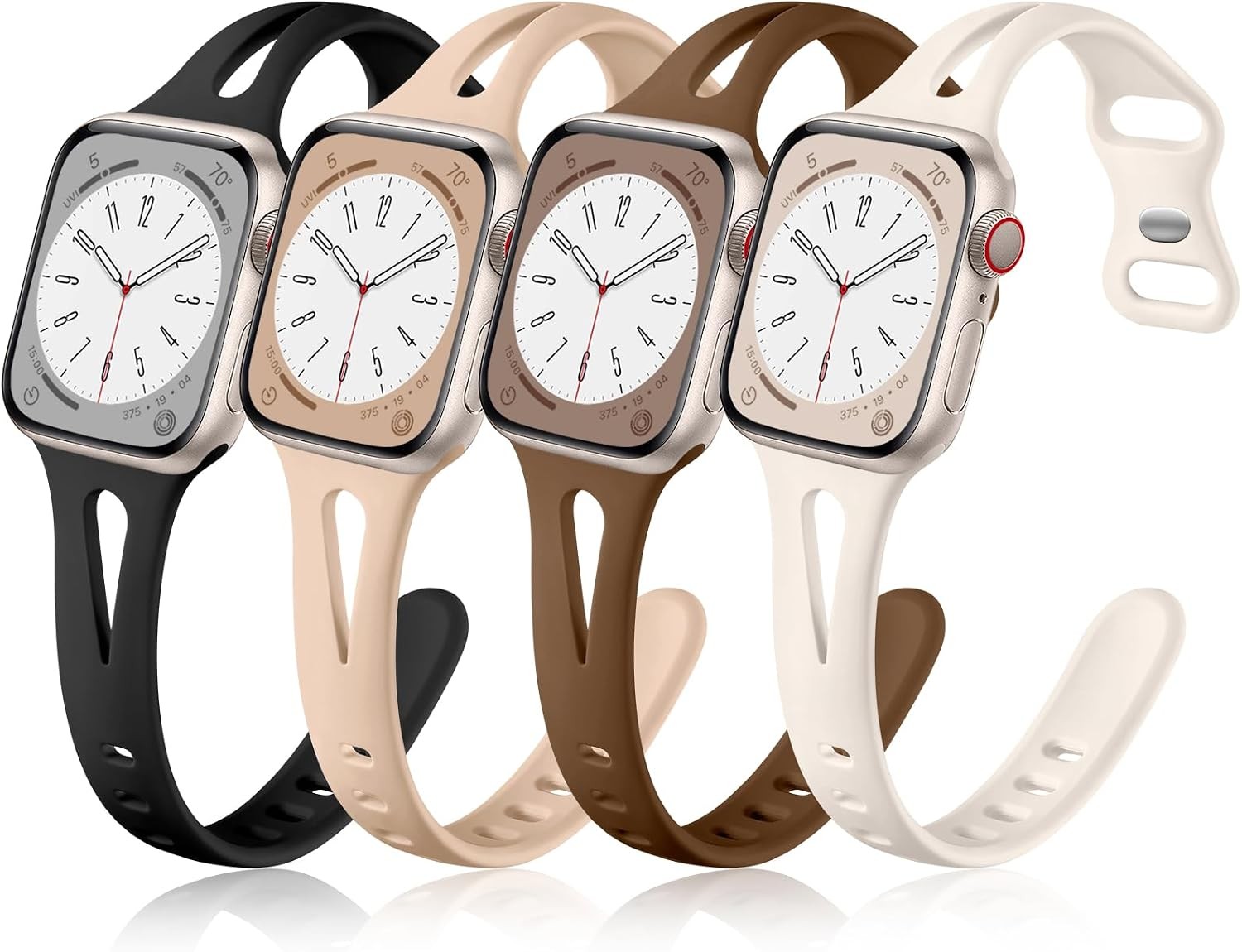 Soft Silicone Watch Band for Apple Watch 38mm 40mm 41mm – Slim & Durable Strap