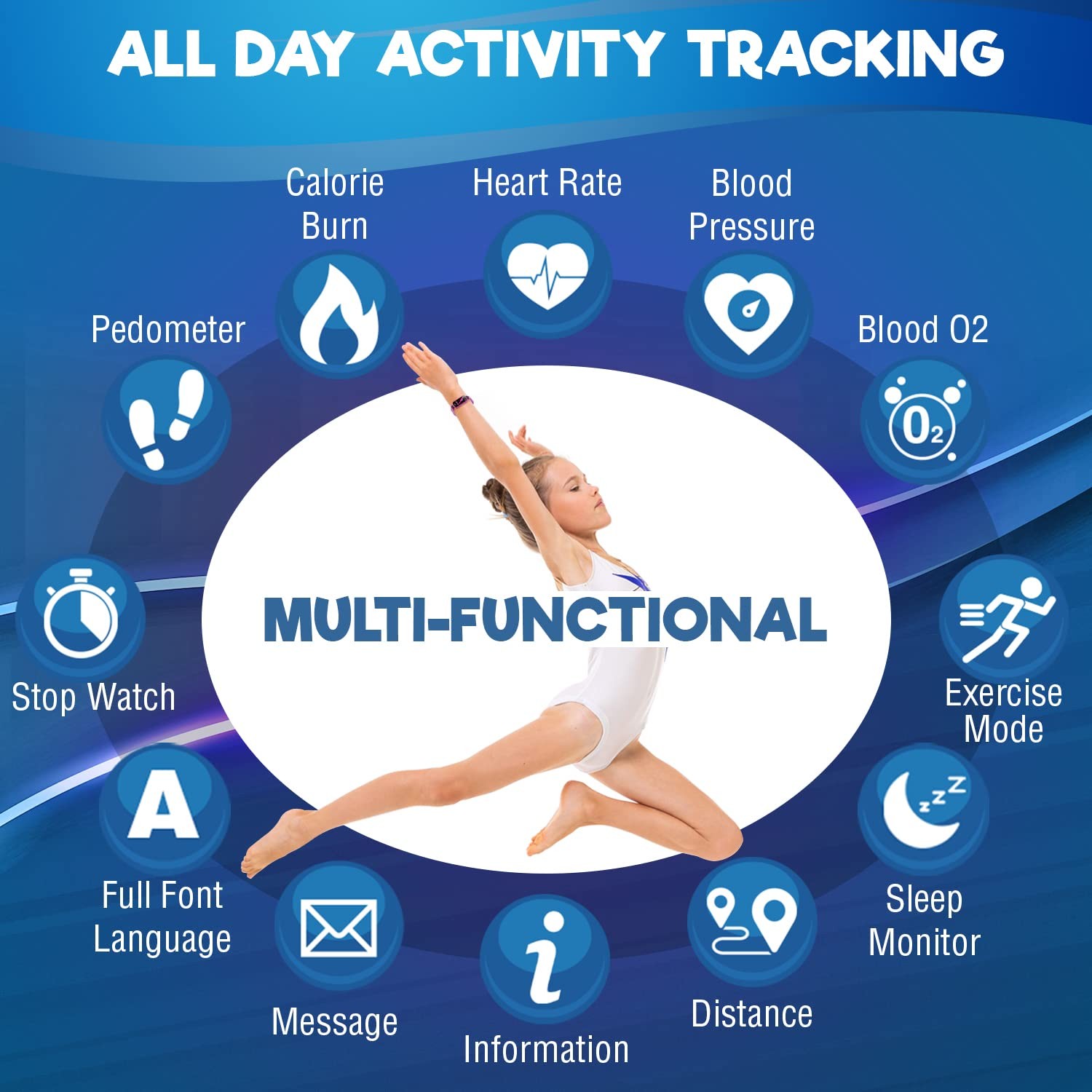 Fitness Tracker for Age 5-16, 2022 Upgraded Watch, Waterproof Pedometer with …