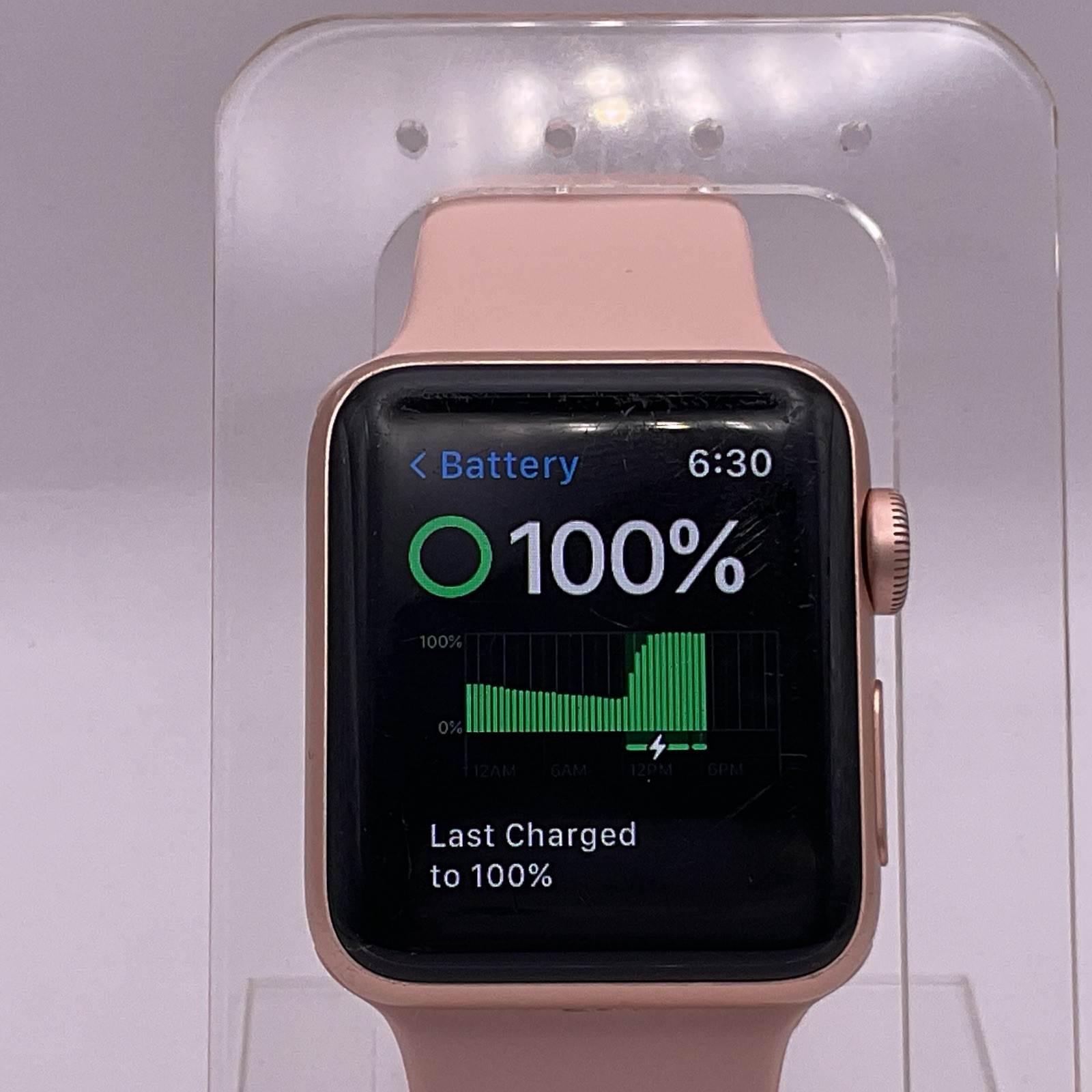 Apple Watch Series 3 GPS 38mm Pink Aluminum Case Pink Silicone Band 8GB A1858