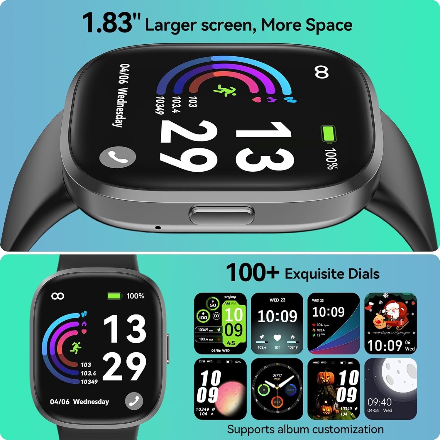 anyloop Smart Watch for Men Women(Answer/Make Call), 1.83” HD 1.38oz Activity
