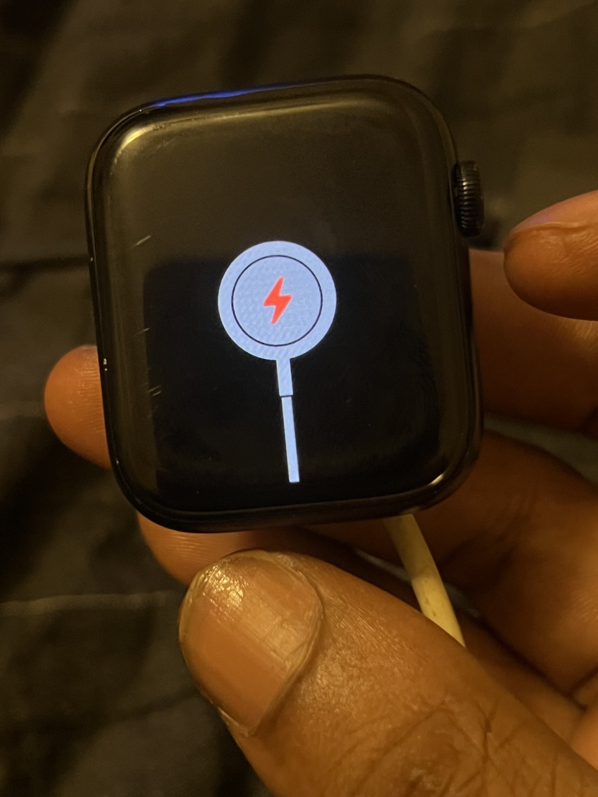 Apple Watch SE 44mm Black Aluminum Case w/ Black Silicone Band, Clear & locked
