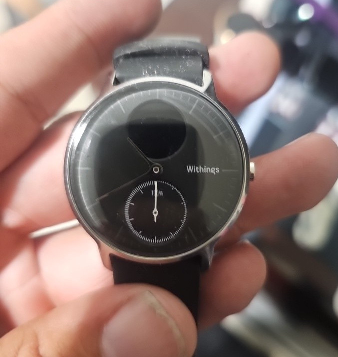 Withings Steel HR 40mm Hybrid Smartwatch Black Band Silver Case