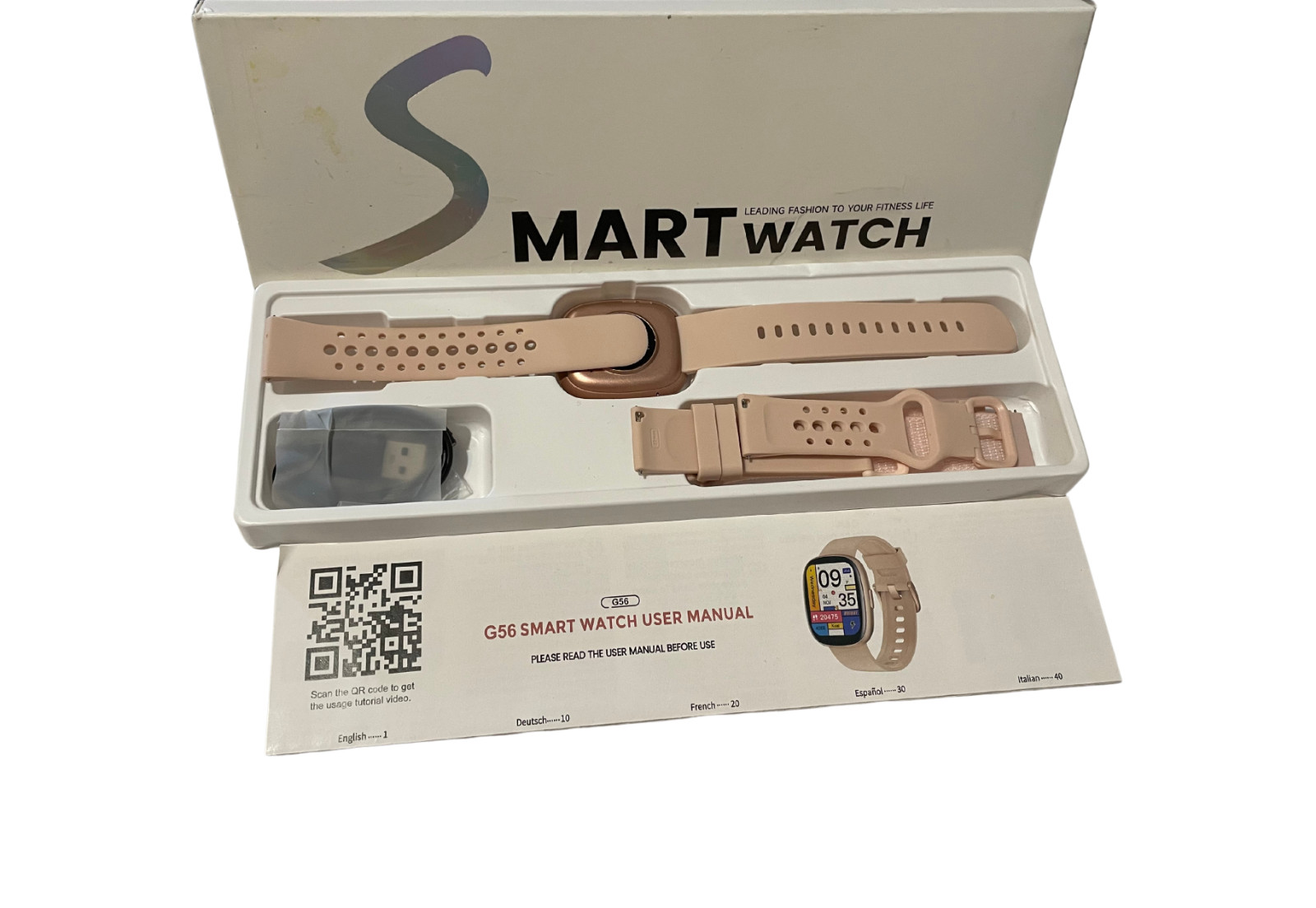 Smartwatch G56 Model With 3 Bands Smart Watch Bluetooth Ready New