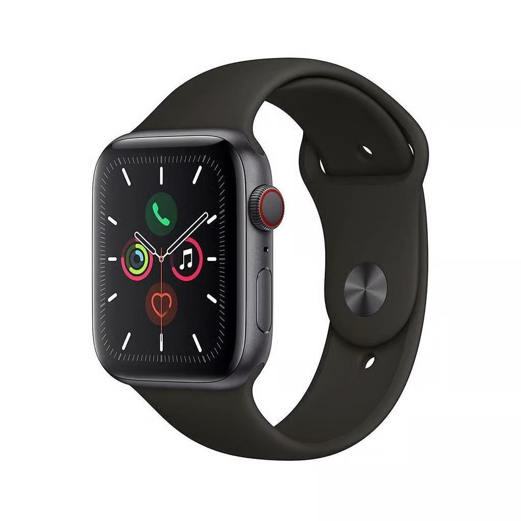 Apple Watch Series 5 44mm – Space Gray – (GPS + Cellular) with Black Sports Band