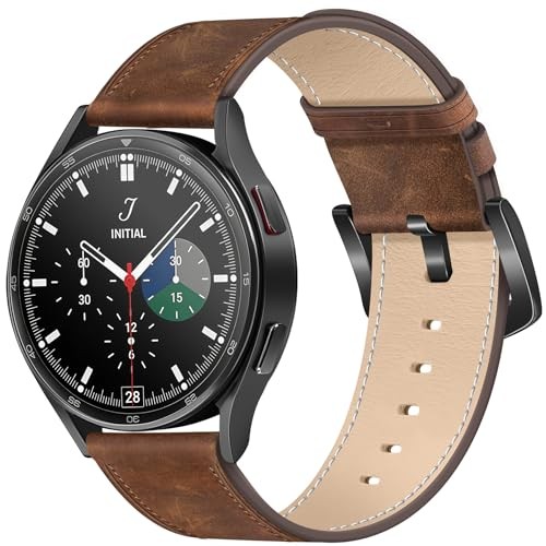 Leather Strap Band Compatible with Samsung Galaxy Watch 7 40mm Wristband Men