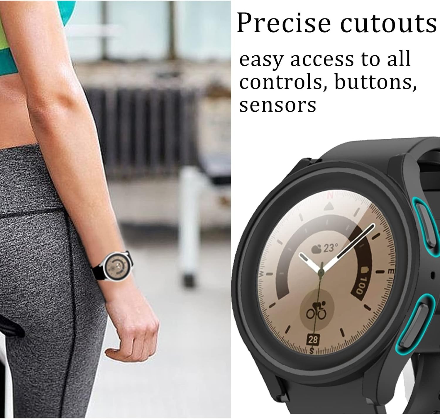 6+6 Pack Screen Protector Case for Samsung Galaxy Watch 5 Pro 45mm Anti-Fog