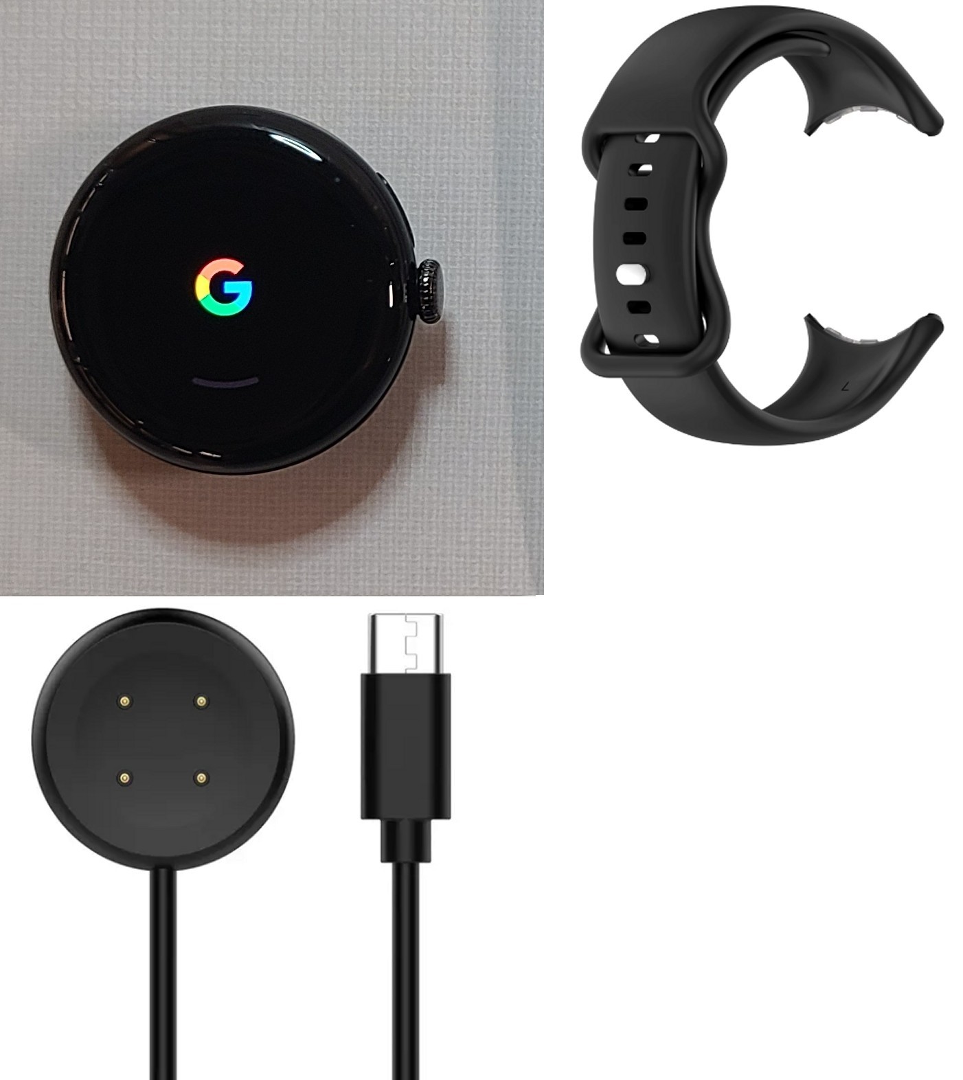 Google Pixel Watch 3 – GGE4J 45mm GPS – Obsidian Black – MODERATE Condition