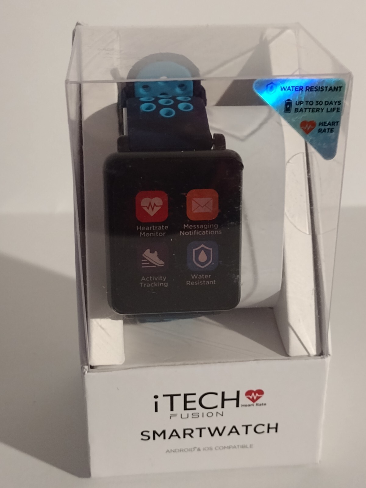 iTech Fusion Smart Watch – Navy/Turquoise/Black – Android & iOS Compatible