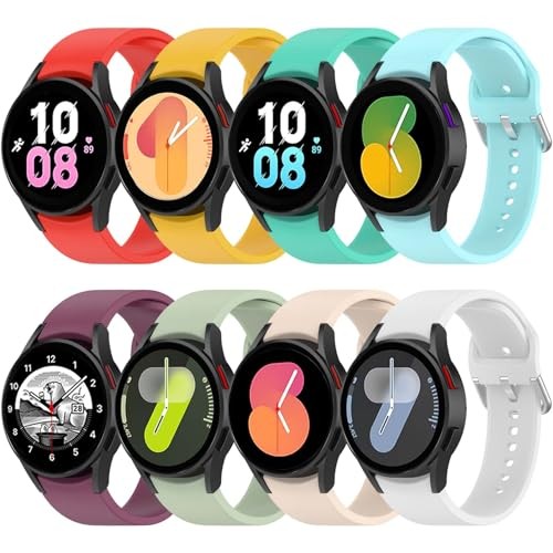 8 Pack Soft Silicone Sport Strap Compatible with Samsung Galaxy Watch 40mm Men