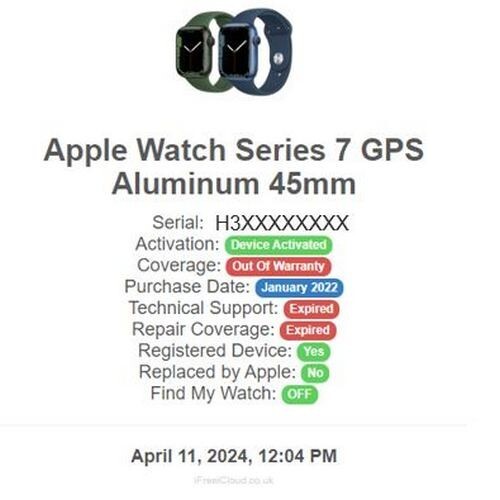 Apple Watch Series 7 45mm A2474 Starlight Aluminum GPS – Grade A – Face Only