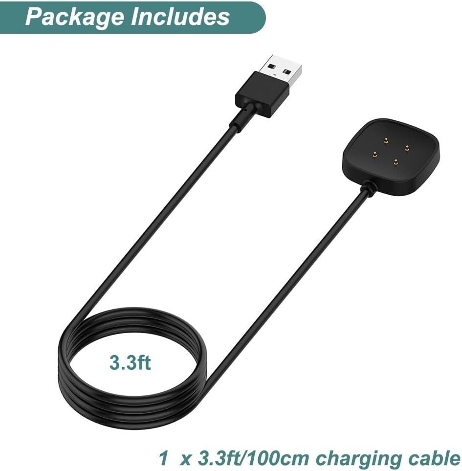 Charger for Fitbit Sense/Sense 2/Versa 3/Versa 4, Replacement Charging Cable Cor