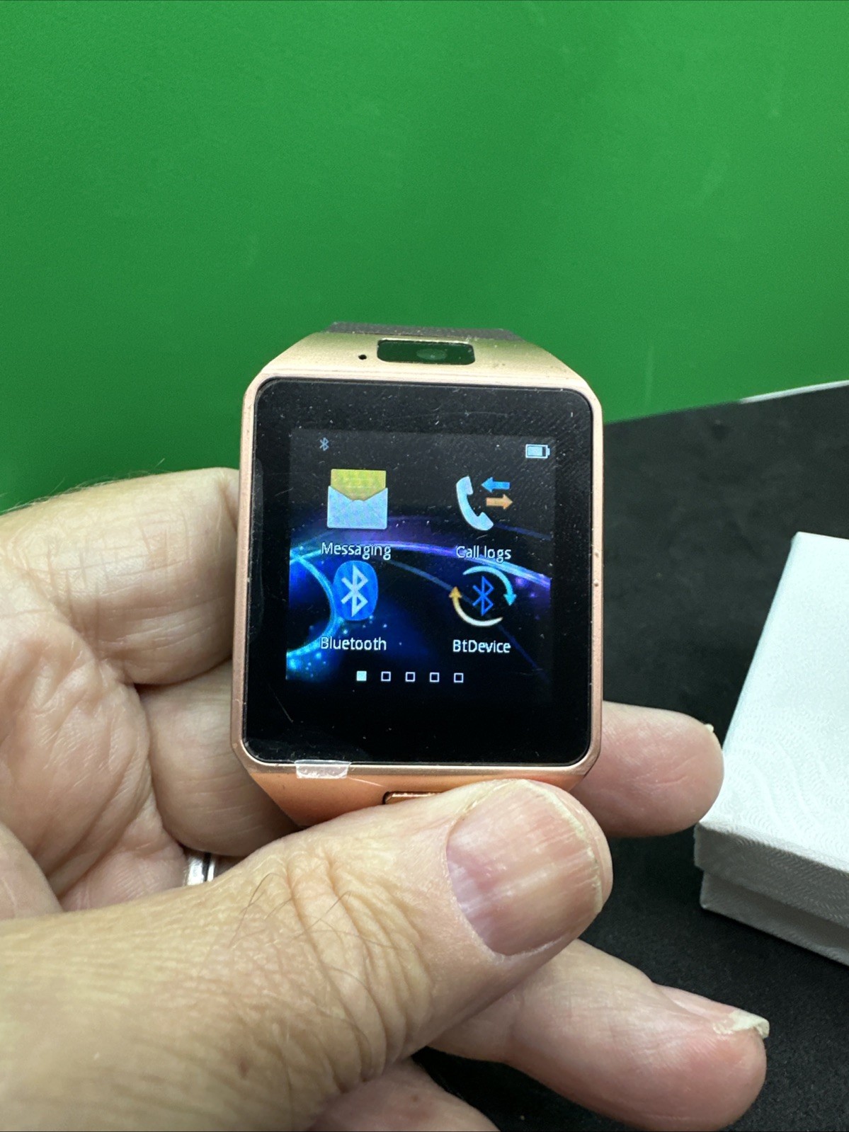 Rose Gold Smart Watch Bluetooth Phone for Android Stainless Steel A5. Works