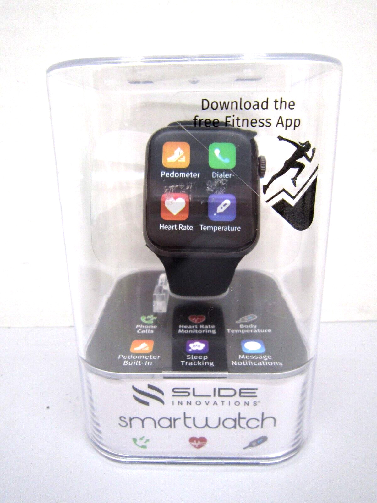 Slide SW500BK Unisex Digital Dial Touchscreen Multi-Function Smartwatch
