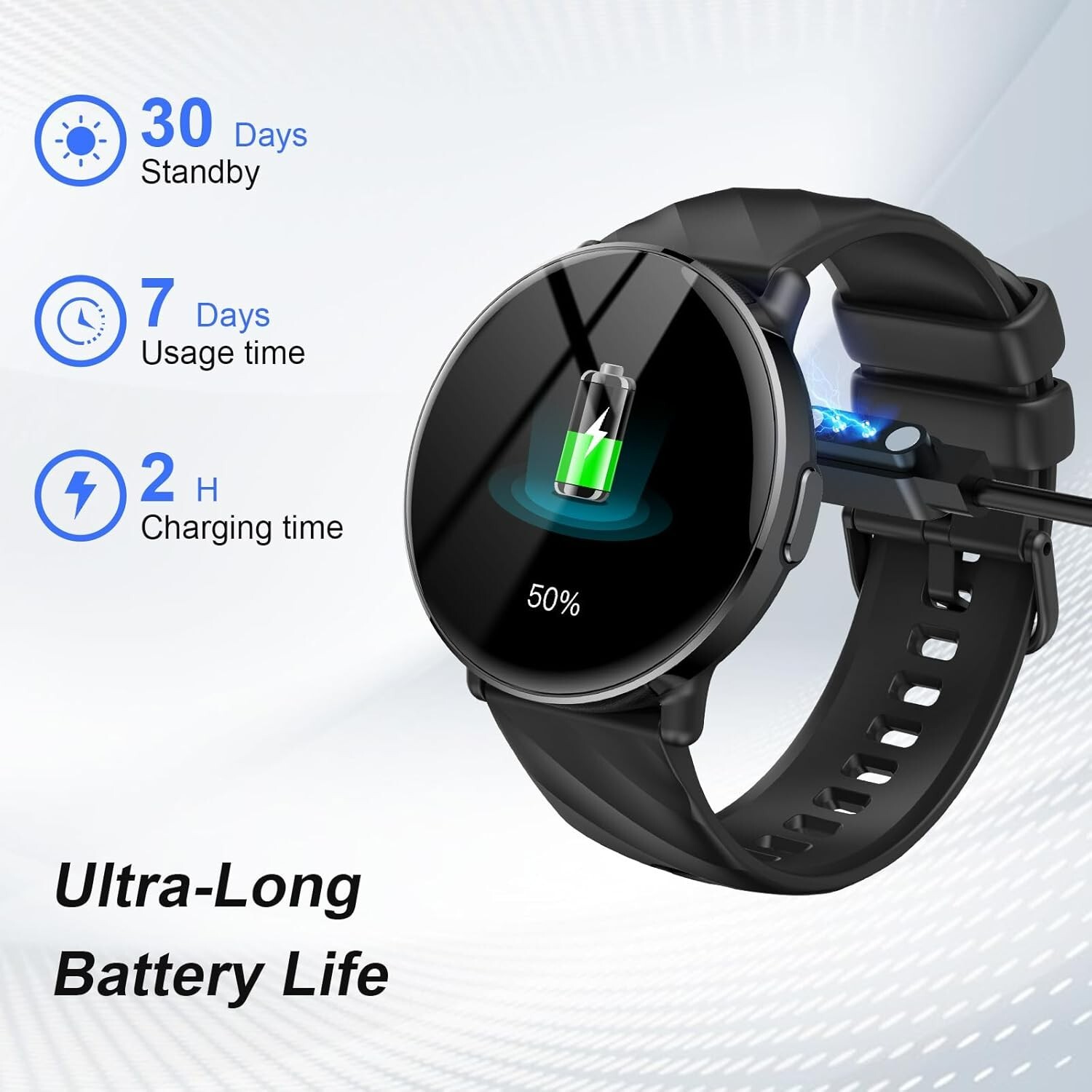 Smart Watch for Men Women with Call/Text Reminder, 1.39″ HD Touch Screen Fitness