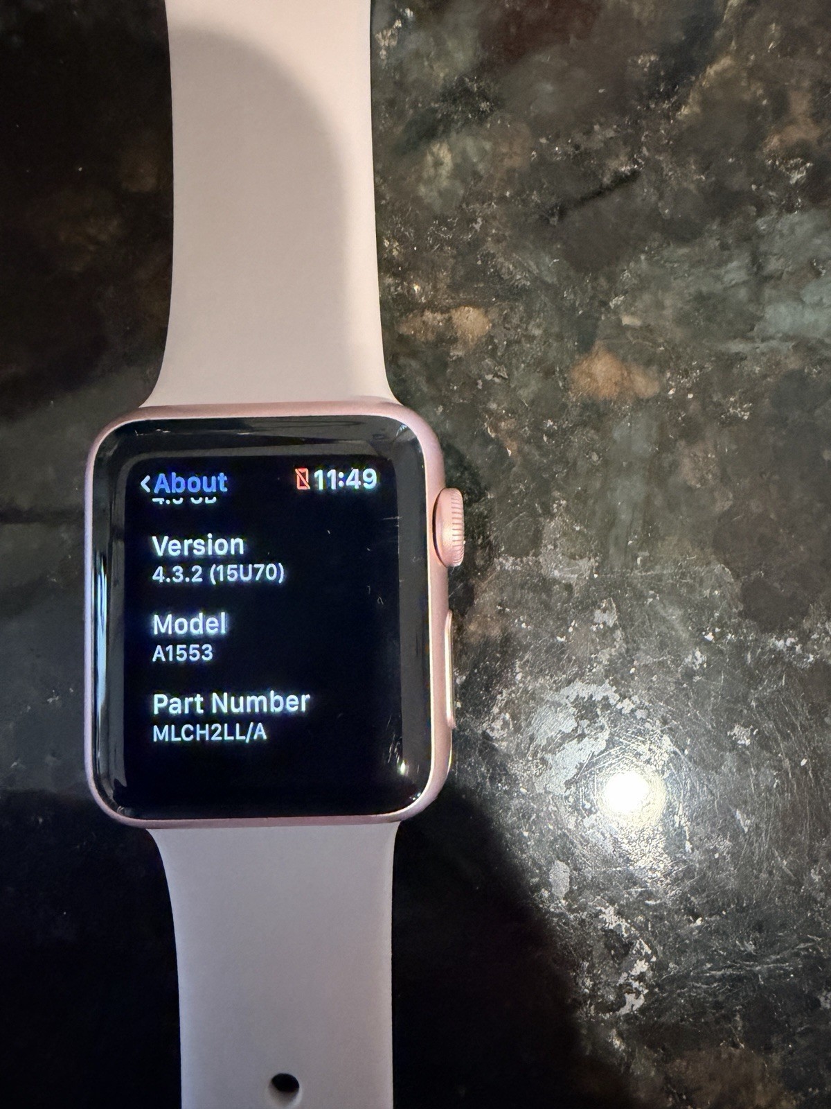 Apple Watch Series 7000 38mm Rose Gold with Sport Band 1st Gen A1553 MLCH2LL/A