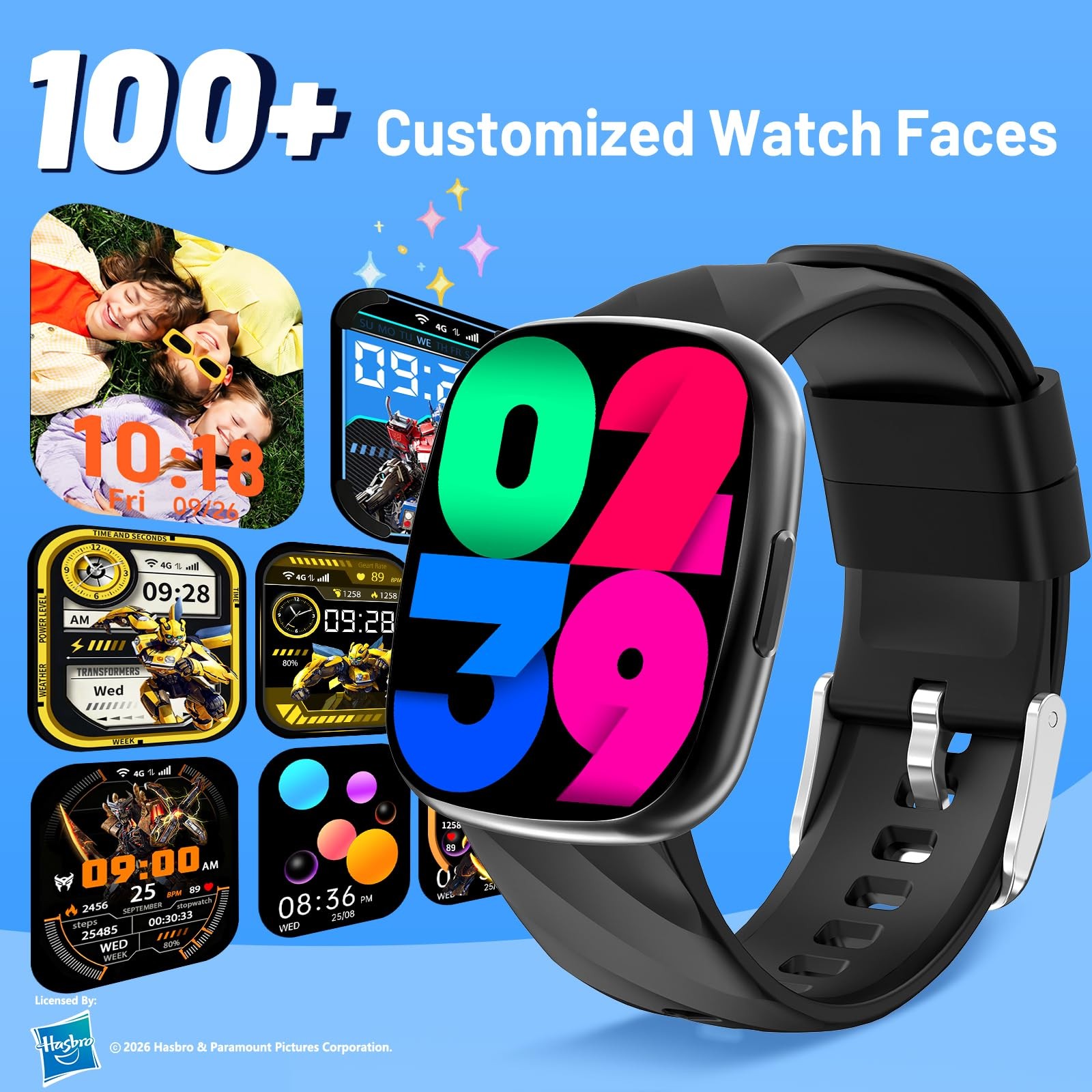 Transformers Kids Smart Watch for Boys and Girls,1.78″ HD Touchscreen Fitness…