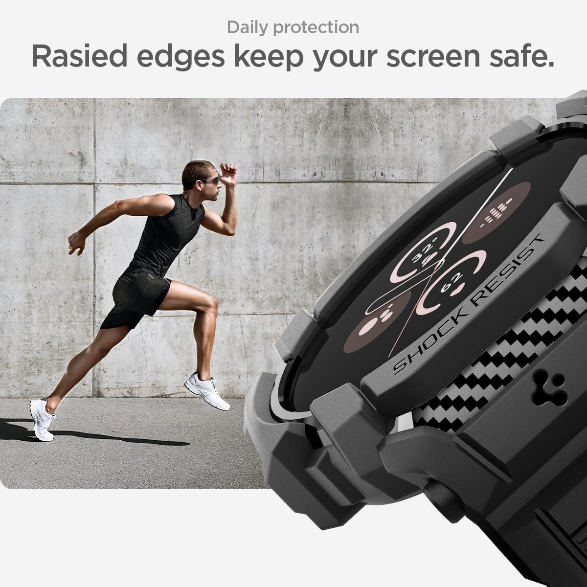 Rugged Armor Pro Case for Google Pixel Watch 45mm Durable Shock Proof TPU Cover