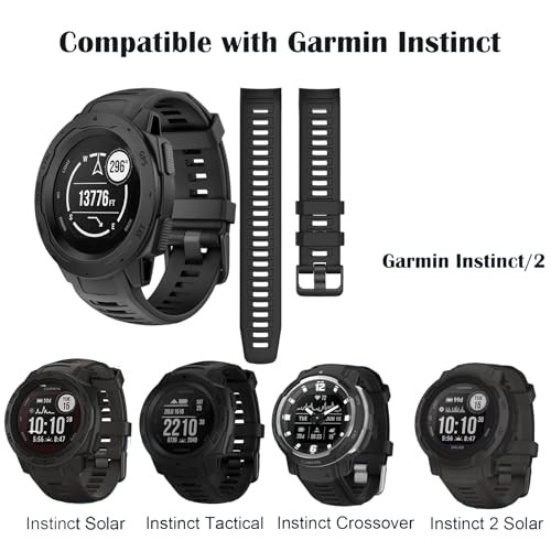 1 Pack Soft Silicone Strap Compatible with Garmin Instinct 2 Watch 22mm Replacem