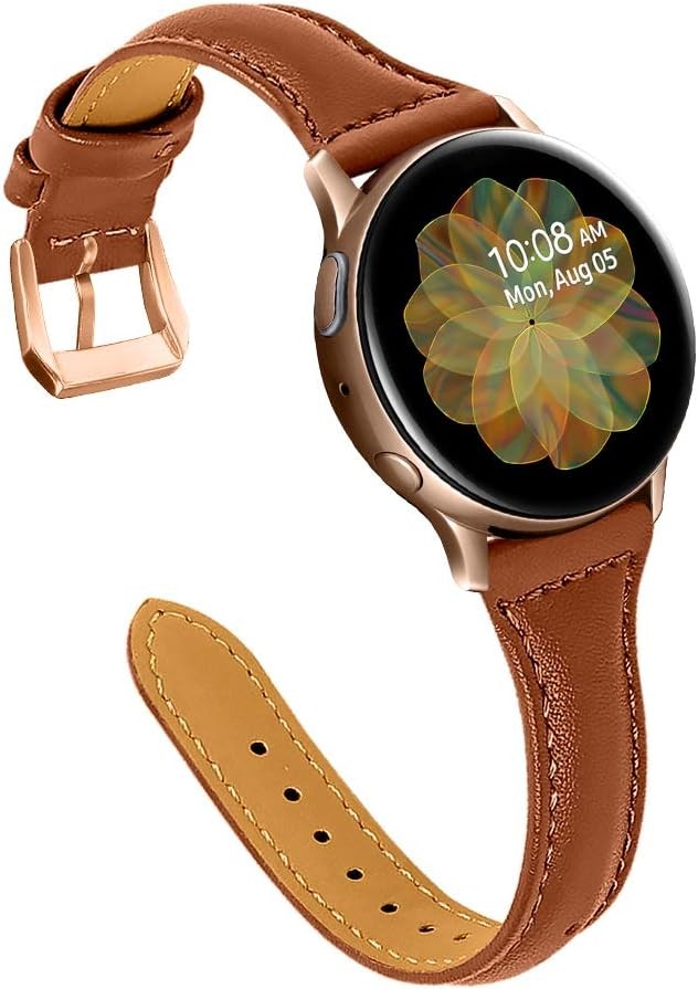 Slim Leather Band for Samsung Galaxy Watch 4 40mm 44mm, Active2, 20mm – JOYOZY