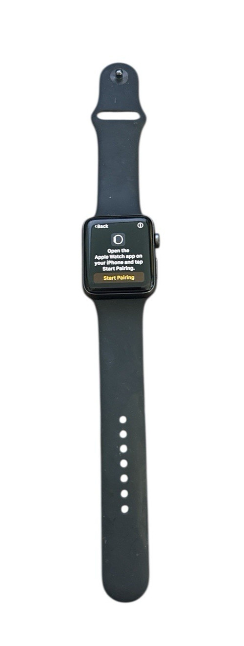 Apple Smart Watch Series 3 42mm Black W/ Wristband Aluminum LOCKED Parts Only