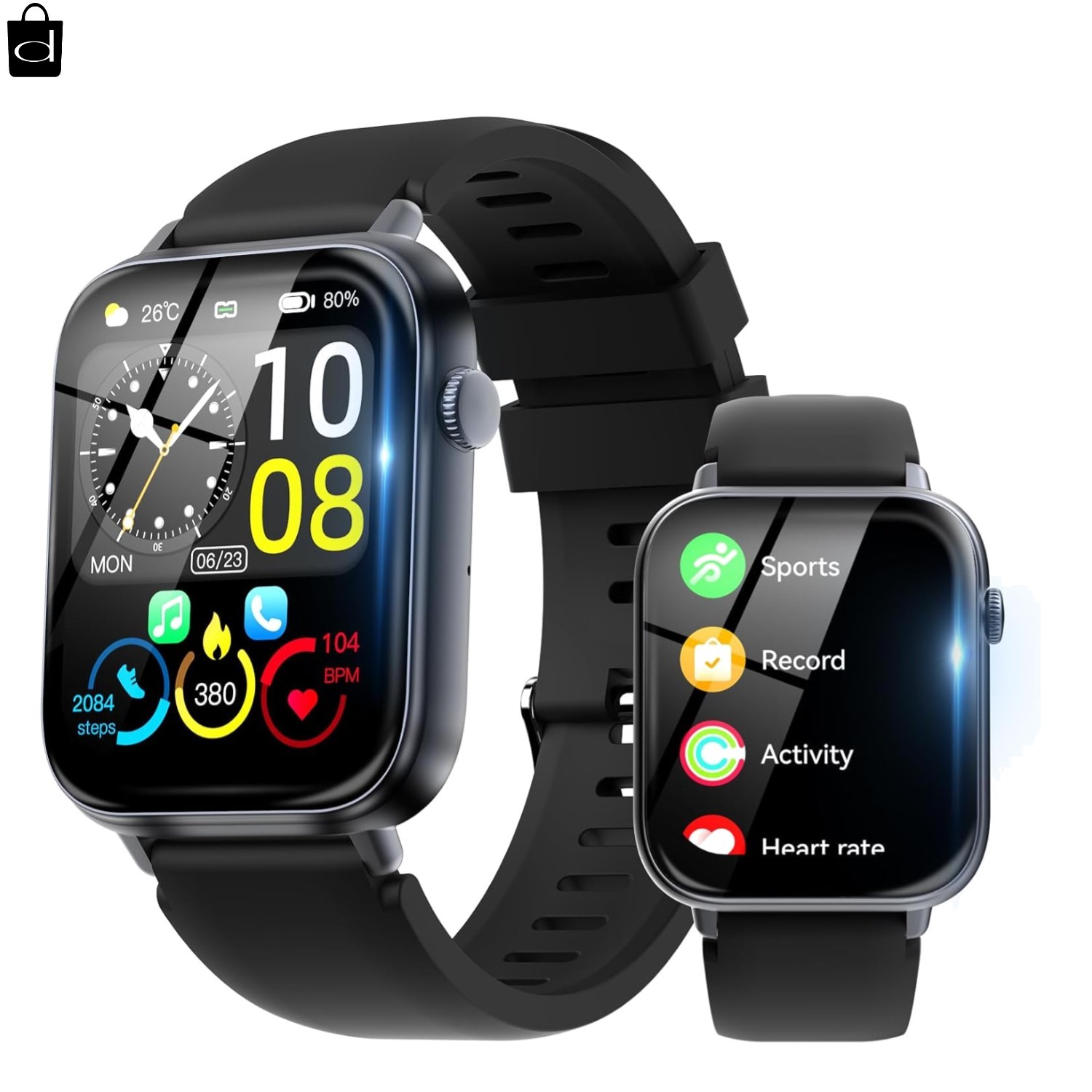 Smart Watch for Men Women Answer/Make Call, 1.85″ HD Fitness Tracker with 24/7 H