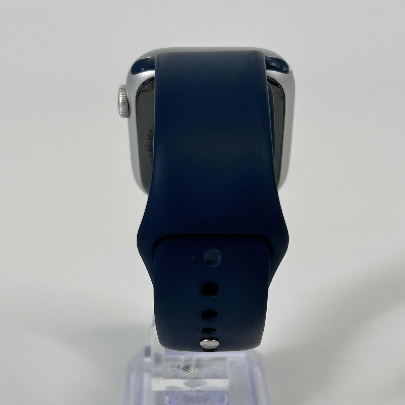 Apple Watch (Series 9) 45mm Silver Aluminum (LTE) w/ Navy Blue Sport – Very Good