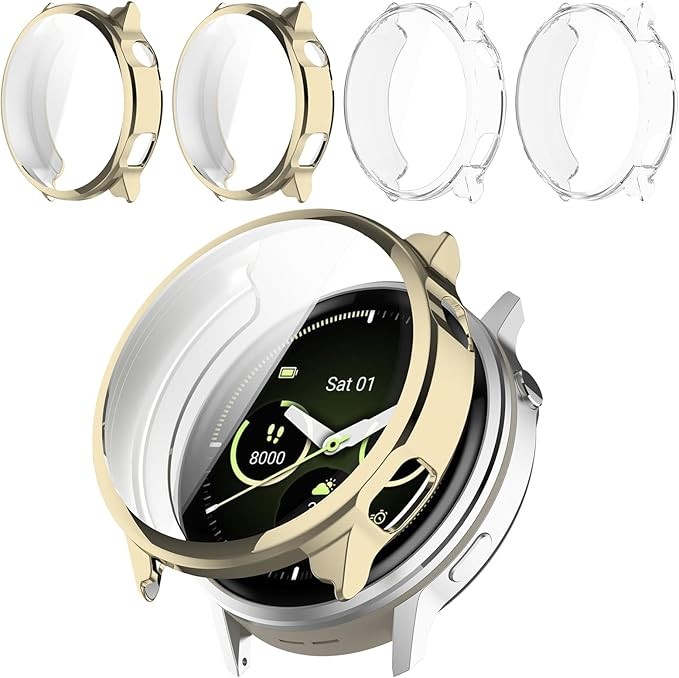 4 Pack for Garmin Venu 4 45mm Screen Protector Case Soft TPU Bumper Full Coverag