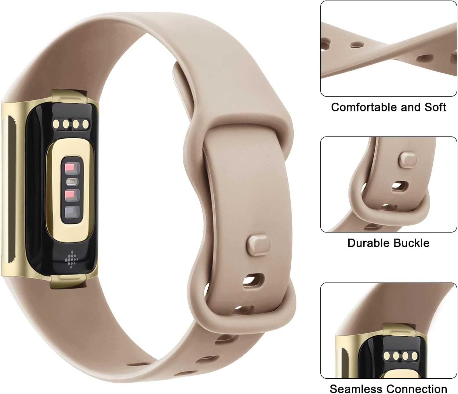 Soft Strap Compatible with Fitbit Charge 6 / 5 Advanced Fitness Tracker