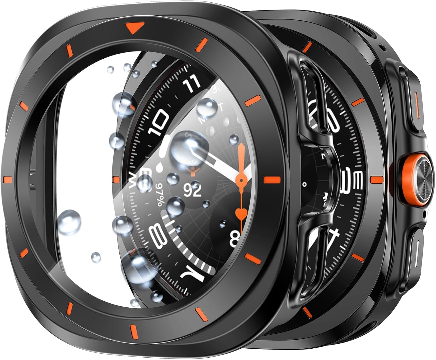 1-Pack Hard PC Waterproof Cover for Samsung Galaxy Watch Ultra 47mm with Glass
