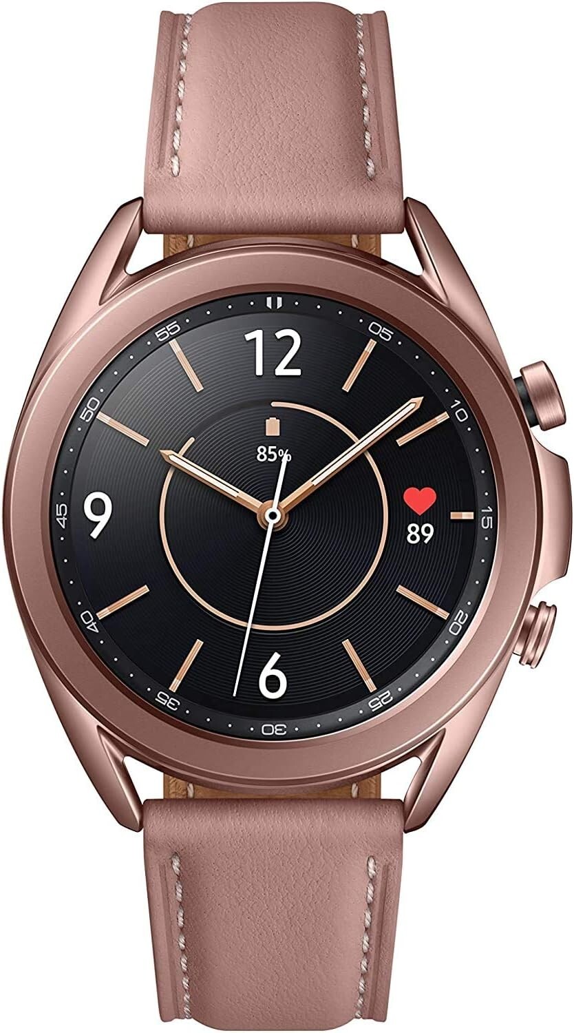 Samsung Galaxy Watch3 SM-R850 41mm Stainless Steel Case with Leather Strap -…